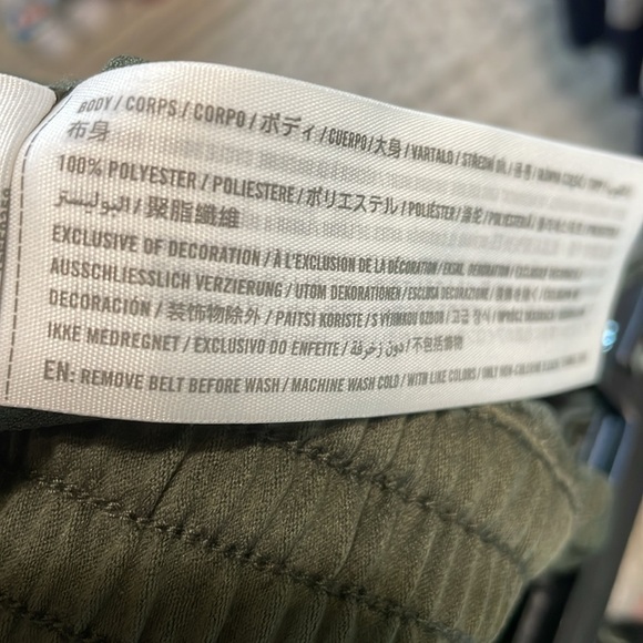 Abercrombie & Fitch Olive Dressy Trouser Joggers High Rise Elastic Band Sz Large - Picture 8 of 8